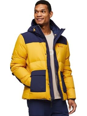 NEW Cotopaxi Solazo Down Parka in Yellow/Navy Size M